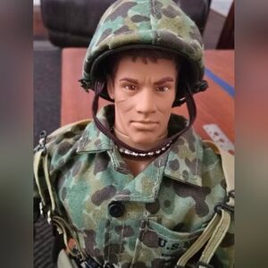 Vintage Military Action Figure in Camouflage Uniform